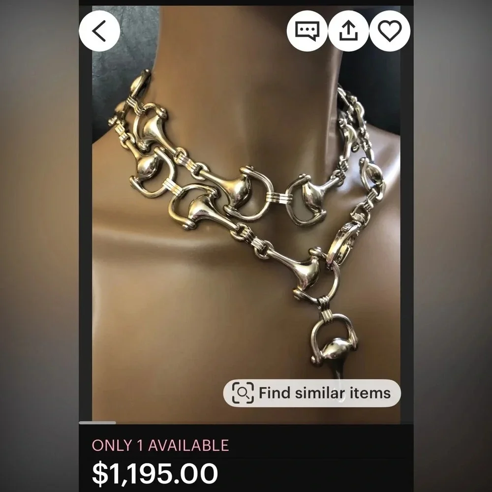 Horsebit 🐎 Metal Chain Belt Long EUC 50in Y2K
